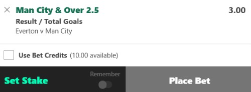 Everton v Man City bet builder