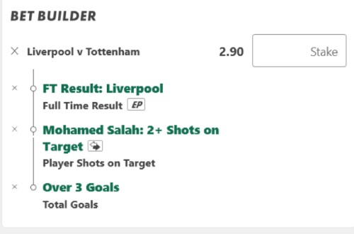 Liverpool v Tottenham bet builder