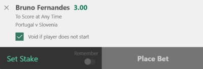 Portugal v Slovenia bet builder