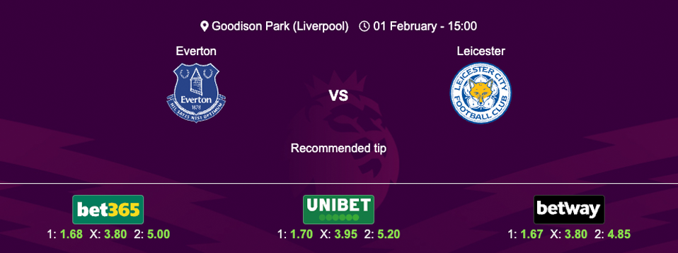 Everton vs Leicester City 01 February