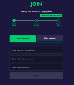 Register in the Grosvenor app