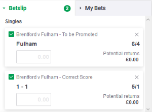 Paddy Power betslip
