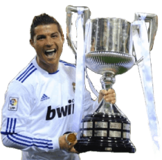 Ronaldo holding Copa Del Rey