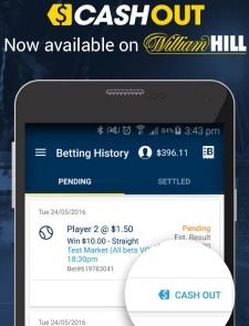 Cashing out on the William Hill mobile app